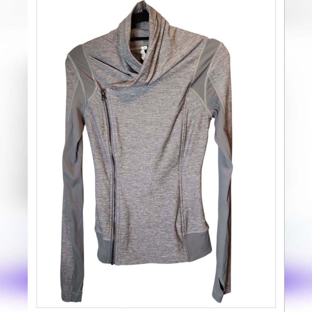 Lululemon Bhakti Double Zipper Yoga Jacket in Heather Slate Gray Women's Size 4 - Picture 5 of 9